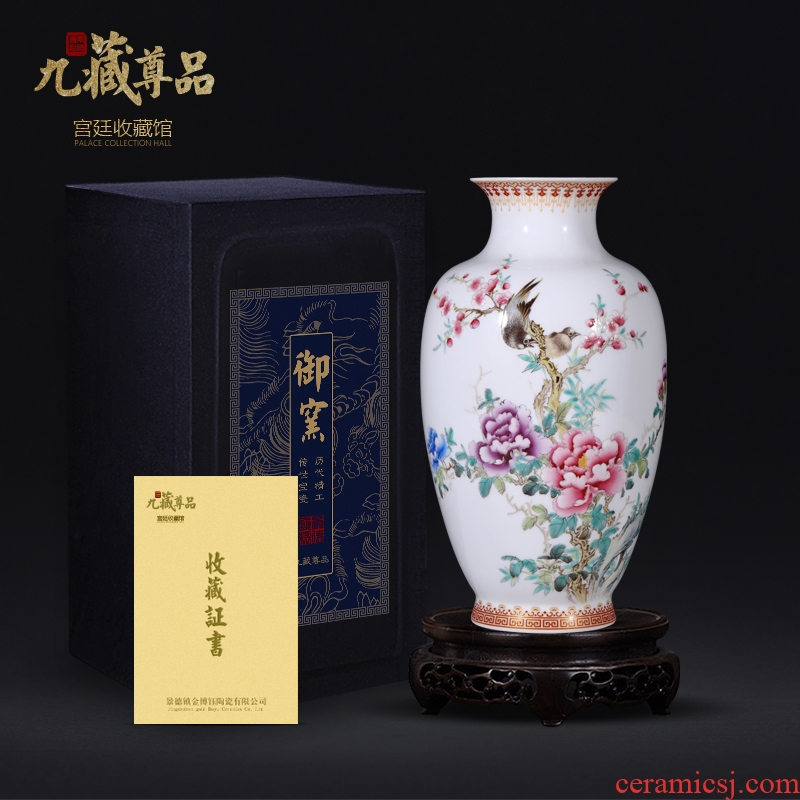 Master of jingdezhen ceramics hand-painted blooming flowers bottles of Chinese style living room TV ark flower arranging porch is decorated furnishing articles