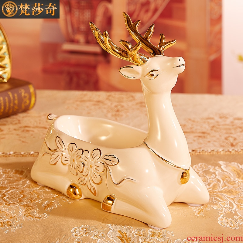 Home decorative furnishing articles European ceramic keys to receive dish the girlfriends version into gifts deer furnishing articles of jewelry