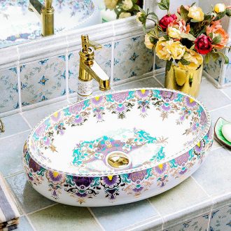 Hand washing dish oval ceramic creative household European toilet bath American art basin on the basin washing a face