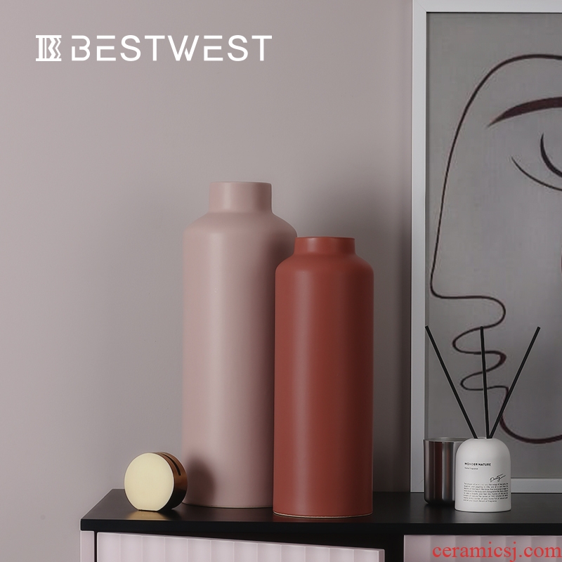 BEST WEST light key-2 luxury furnishing articles sitting room put ceramic vase vase sample room soft adornment desktop originality