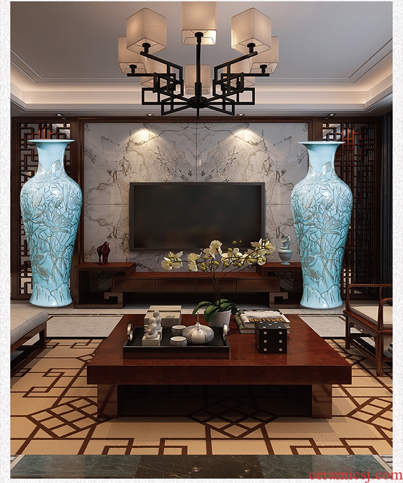 Ceramic vases, flower arrangement sitting room place I and contracted to restore ancient ways the dried ou landing big flowerpot jingdezhen porcelain - 599676994614