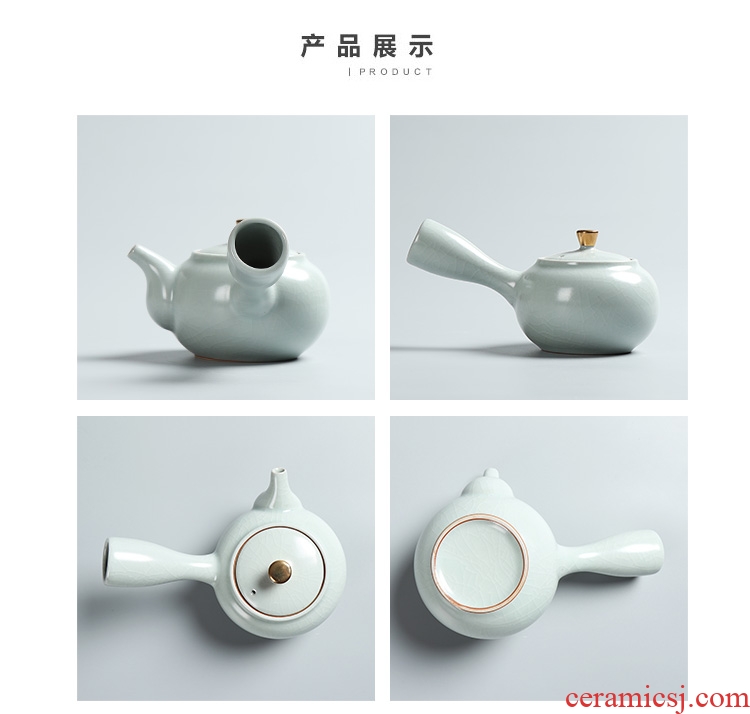 Side as the of your up kung fu tea set ceramic teapot single pot of ebony handle Side filtration pot of the pot of single pot