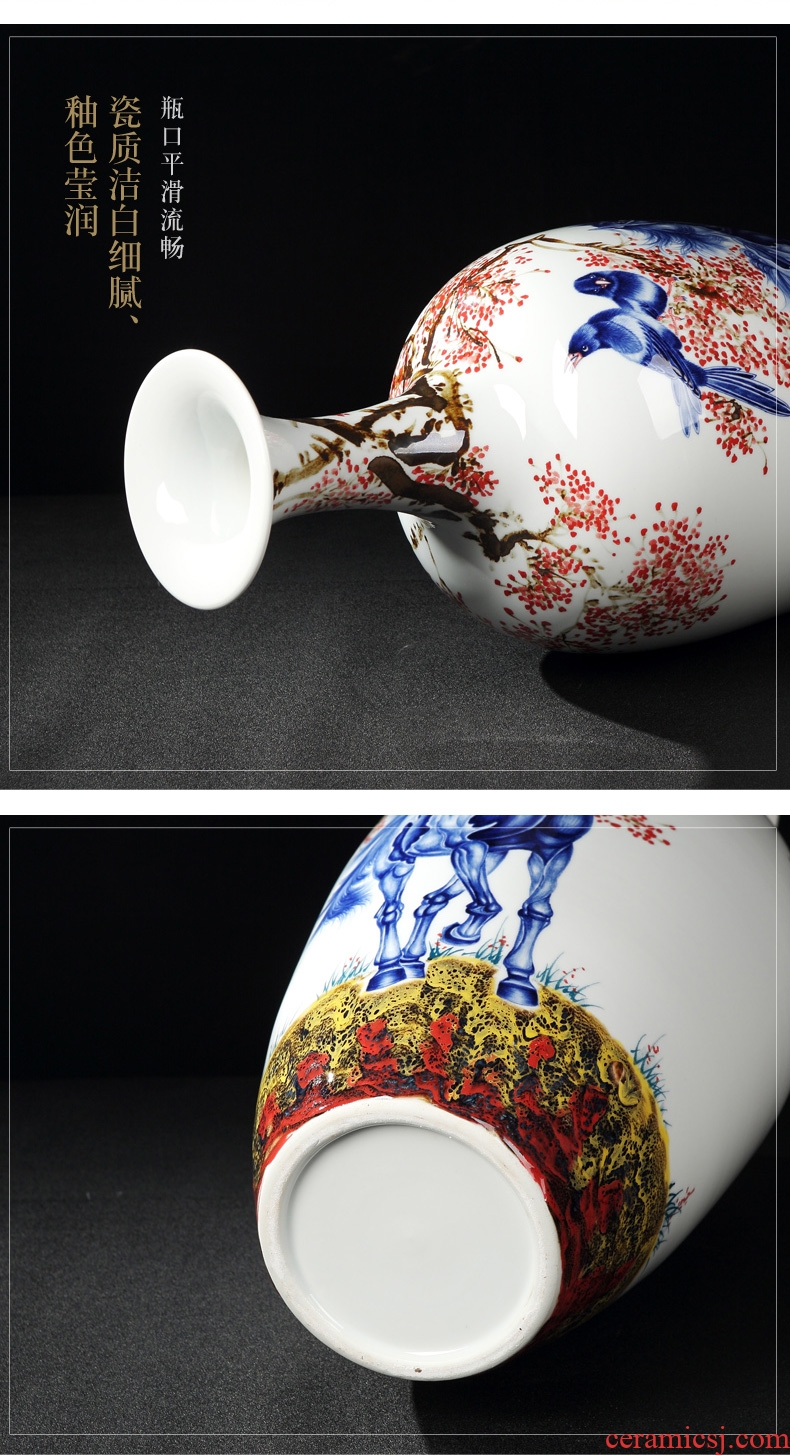 Chinese vase floral inserted dried flower implement hotel villa large landing, the sitting room porch household ceramics restoring ancient ways furnishing articles - 598510526285