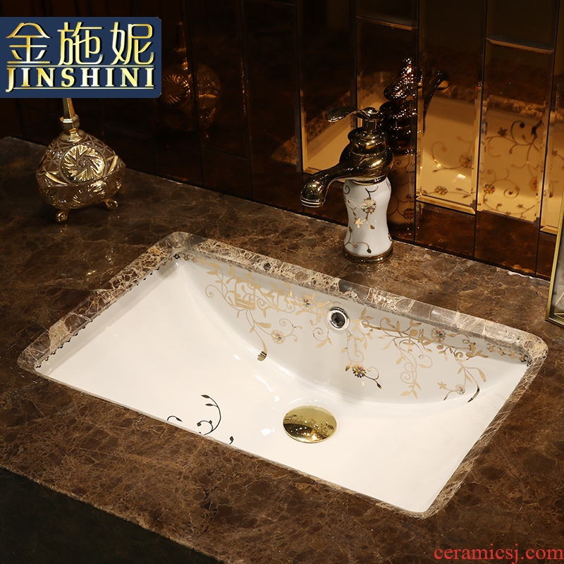 Contracted undercounter square ceramic lavabo embedded lavatory toilet small size balcony basin
