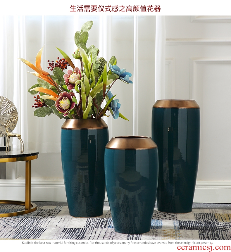 American ceramic floor furnishing articles sitting room put big vase vase Europe type restoring ancient ways of new Chinese style household adornment art - 600317618219