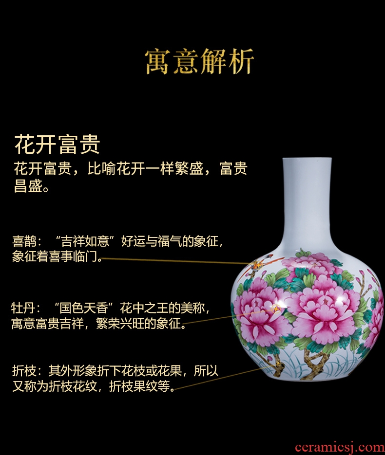 Jingdezhen famous master hand made lotus ceramics vase furnishing articles of new Chinese style decorates porch sitting room big furnishing articles