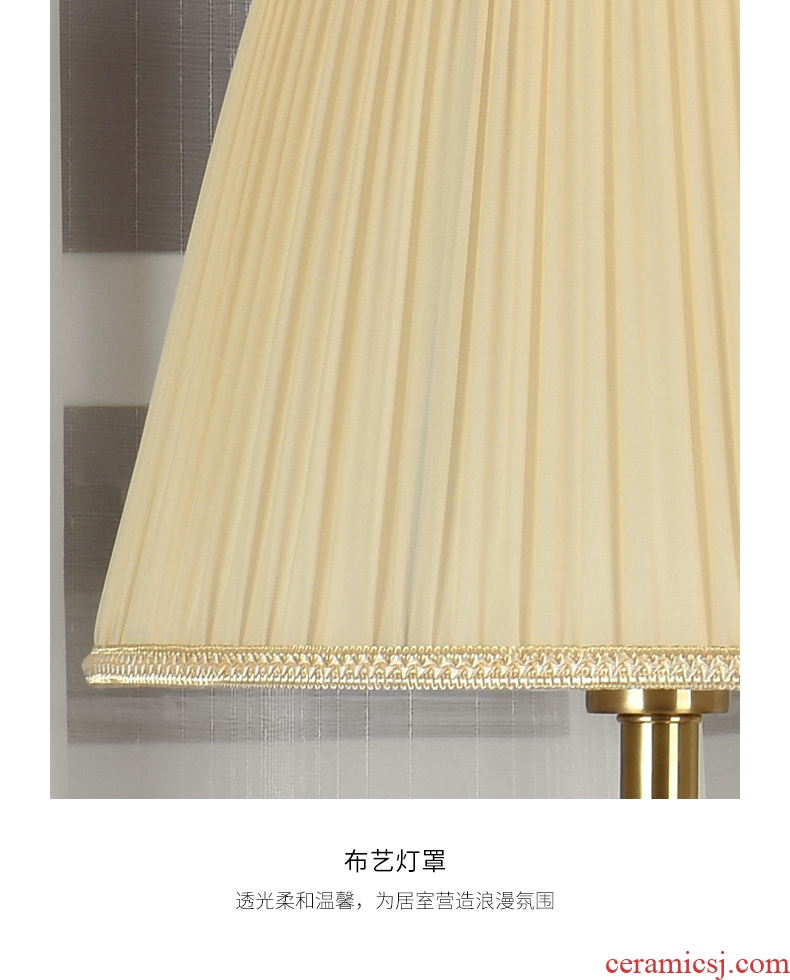 New Chinese style colored enamel lamp American bedroom berth lamp European sitting room warm idea pure copper ceramic lamp