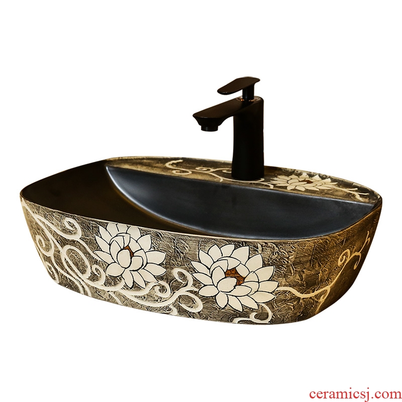 Ceramic art stage basin of Chinese style restoring ancient ways is creative on the sink single basin of archaize home bathroom sinks
