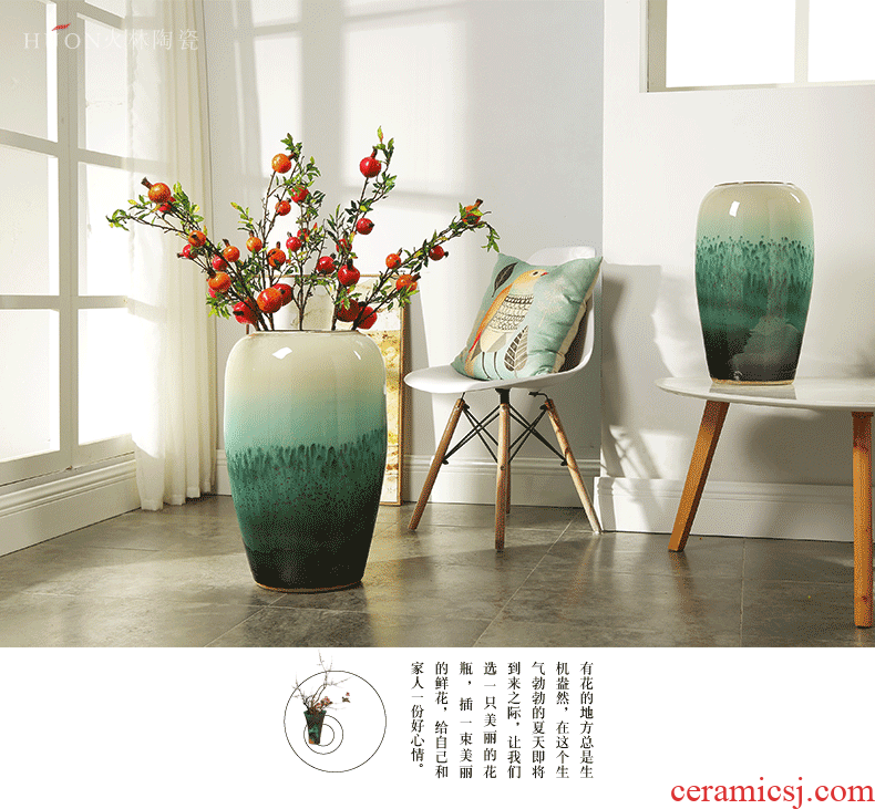 New Chinese style of jingdezhen ceramic vase of large household TV ark, the sitting room porch dry flower adornment furnishing articles - 597326763790