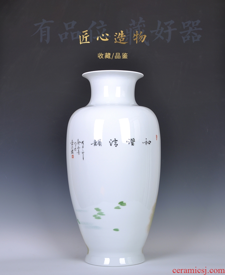 Jingdezhen ceramics of large vase Chinese red paint peony flowers prosperous hotel sitting room adornment is placed - 601928820384