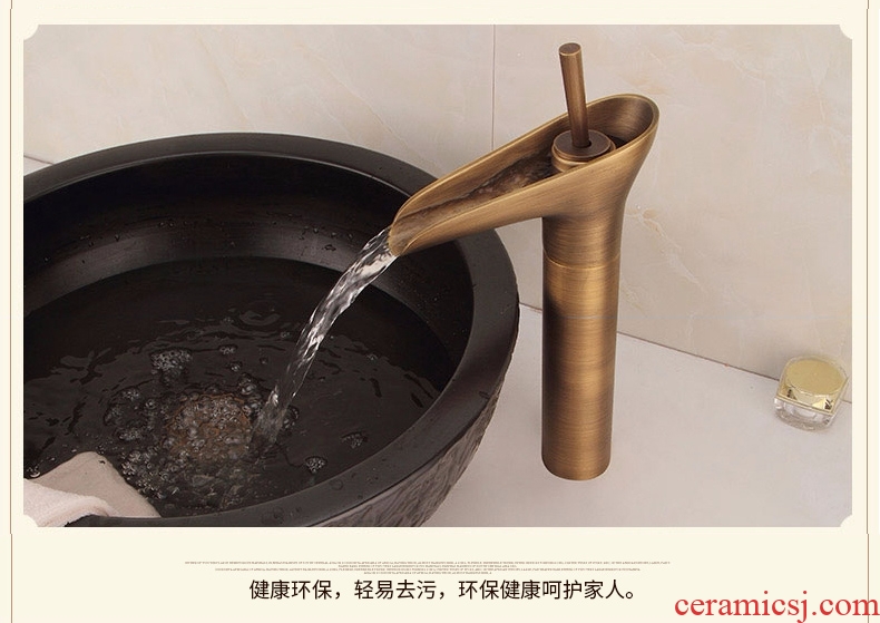 Jingdezhen european-style full copper basin sink general single-hole bibcock of cold hot water glass type household