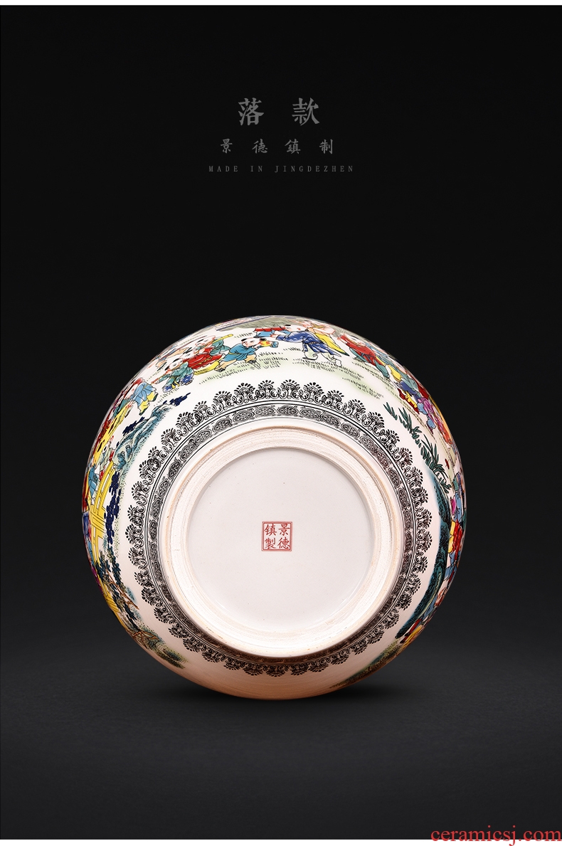Manual jingdezhen ground vase home TV ark, high creative ceramic insert decorative vase porch place large - 558764687442