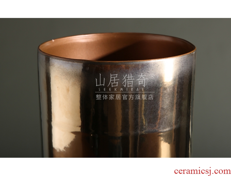 Antique hand - made porcelain of jingdezhen ceramics youligong double elephant peach pomegranate flower vase decoration - 541387736980