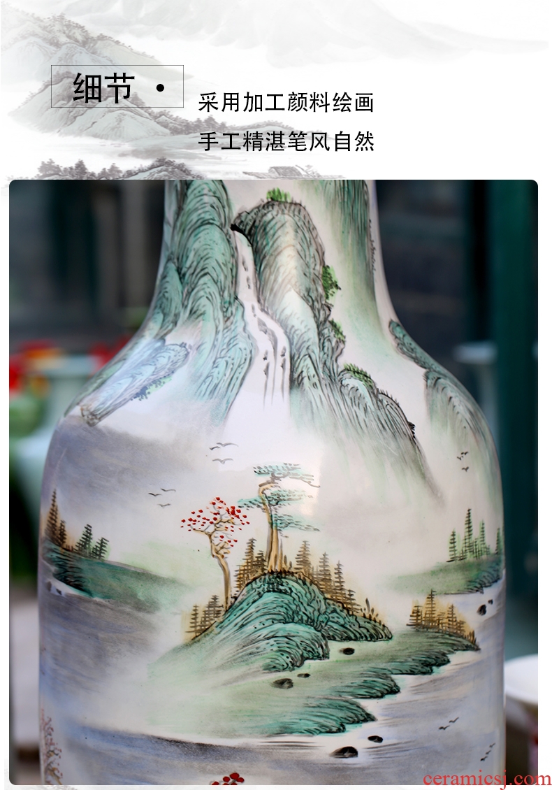 Restoring ancient ways of large vases, jingdezhen ceramic checking household soft adornment sitting room hotel big TangHua furnishing articles - 586573239126