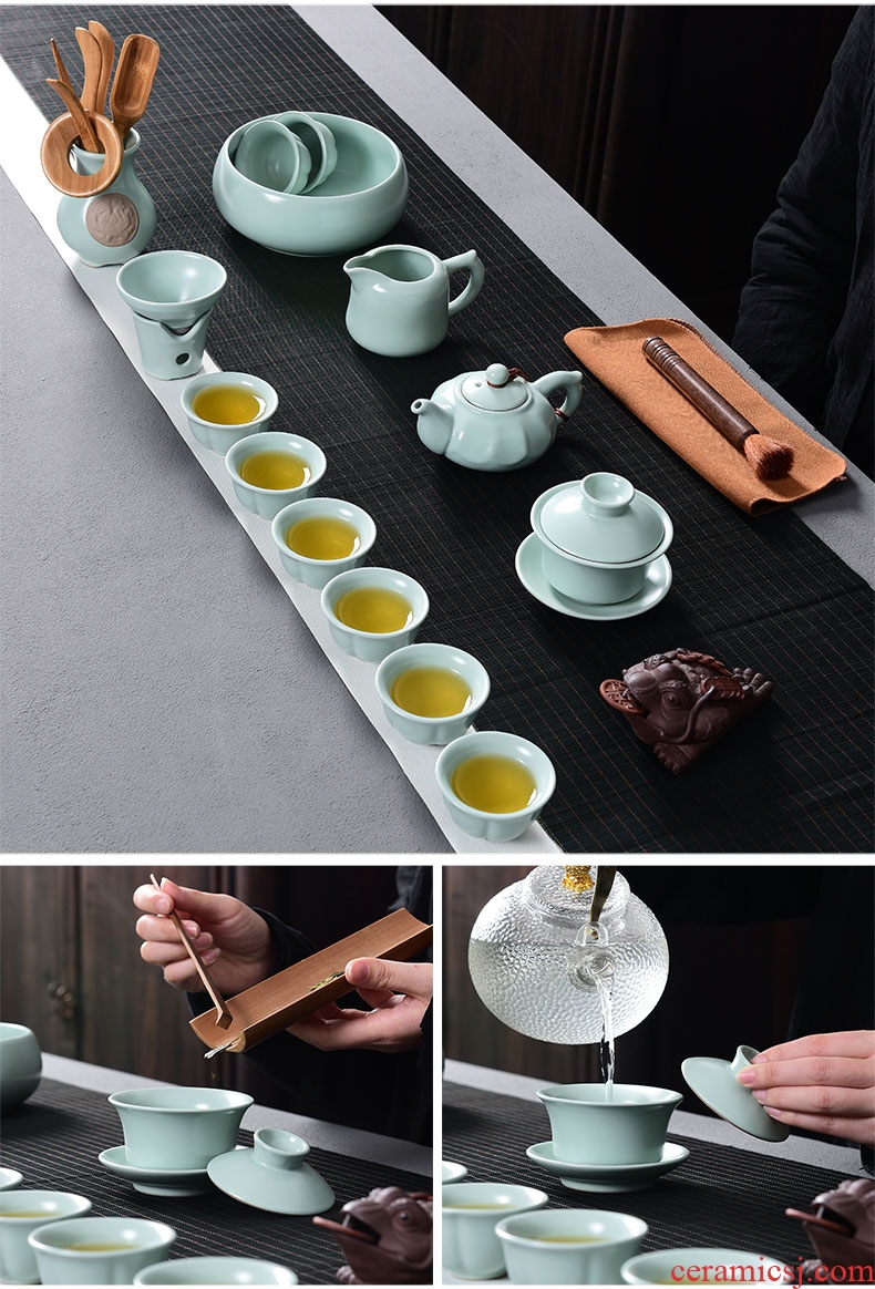 Tao blessing of household ceramics kung fu tea set a complete set of your kiln teapot teacup tea wash gift set tea set