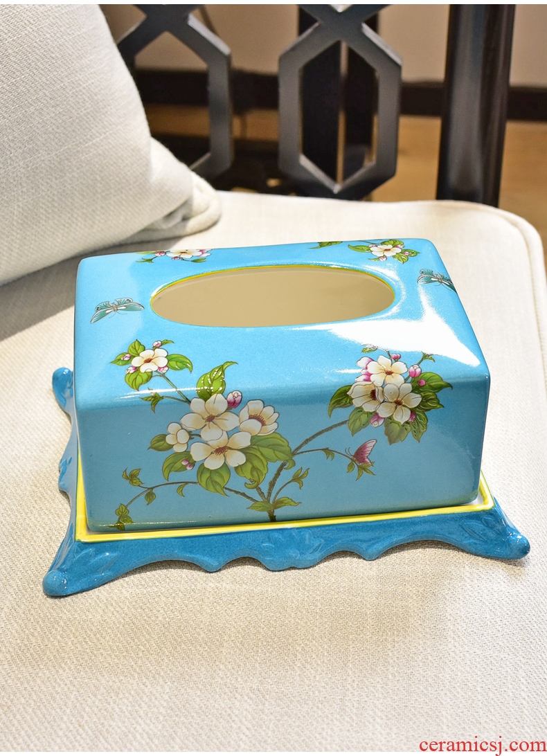 Murphy sitting room tea table painted ceramic exhaust cartons American household adornment tissue box adornment restoring ancient ways furnishing articles