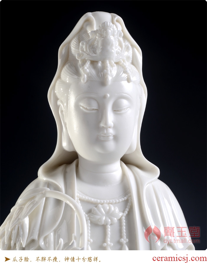 Bm dehua white porcelain ceramic Buddha worship that occupy the home furnishing articles 14 inches full lotus three holy D01-448 in the west