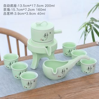 . Coarse ceramic tea set suit household storage half automatic ceramic teapot kung fu tea tray lazy people make tea custom
