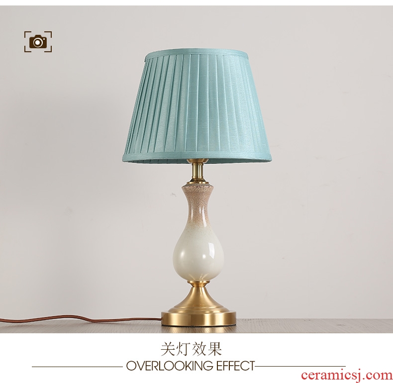 American whole copper ceramic desk lamp LED contracted a warm idea of bedroom the head of a bed a marriage between example room chandeliers