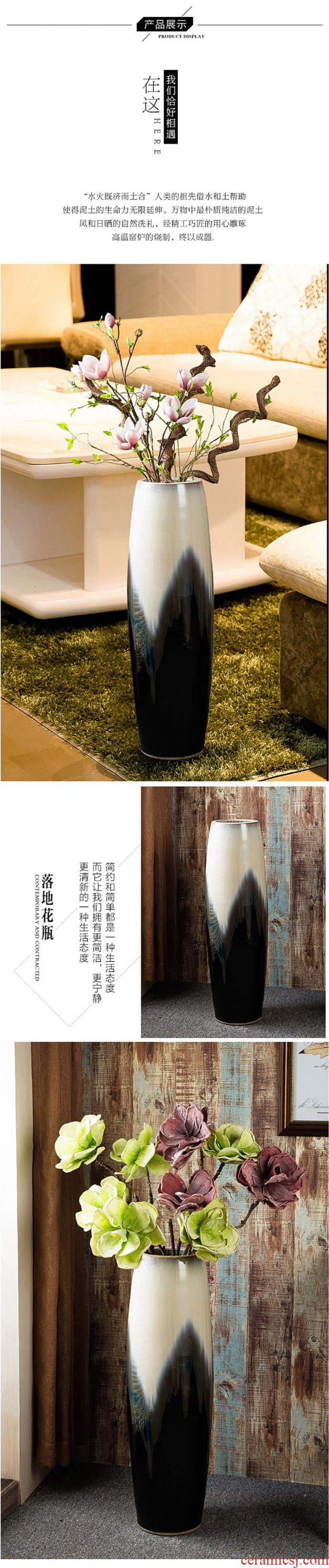 Jingdezhen restoring ancient ways do old coarse pottery vase of large sitting room dry flower arranging ceramic furnishing articles home decoration - 597888230667