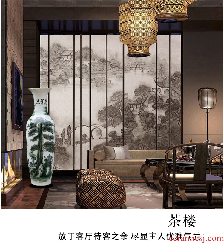 Jingdezhen ceramic big vase furnishing articles hand - made master vase home sitting room decorate a room TV cabinet decoration - 586404395363