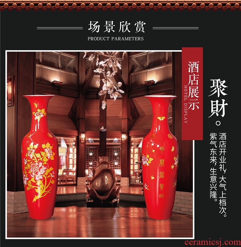 Jingdezhen ceramics hand - made vases, flower arranging high furnishing articles classical Chinese style household decoration decoration large sitting room - 574580089479