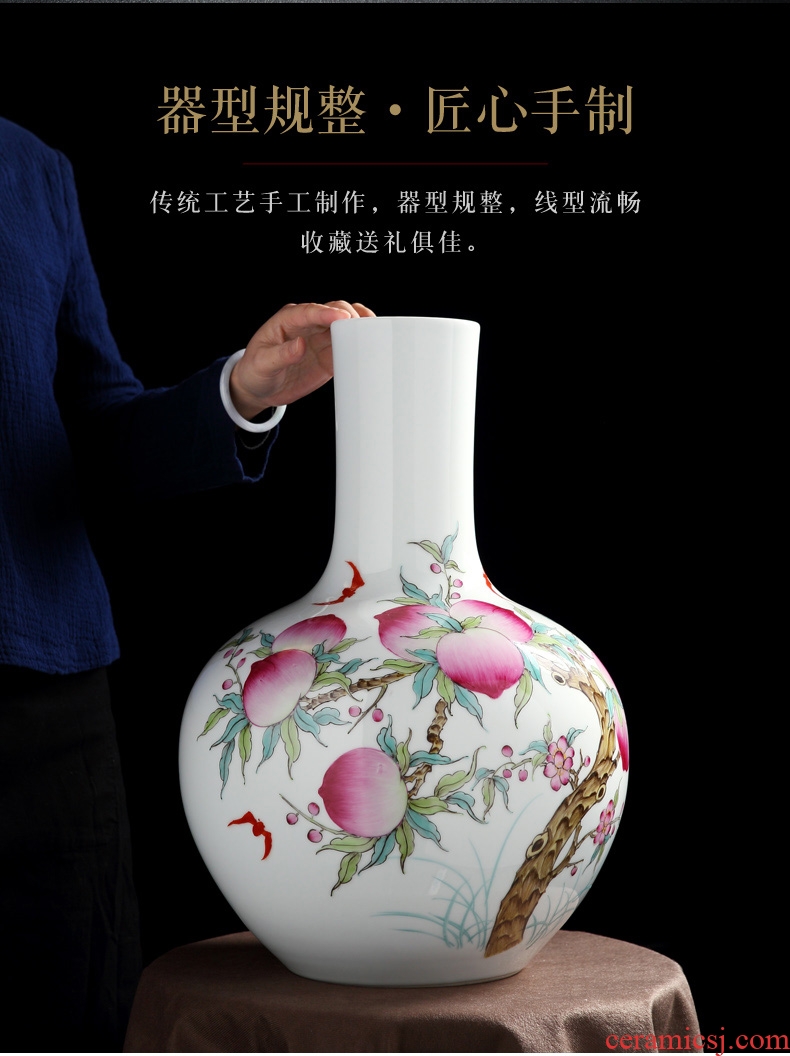 Jingdezhen ceramic furnishing articles hand - made of blue and white porcelain vase painting of flowers and big sitting room flower arrangement of Chinese style porch decoration - 582099541548
