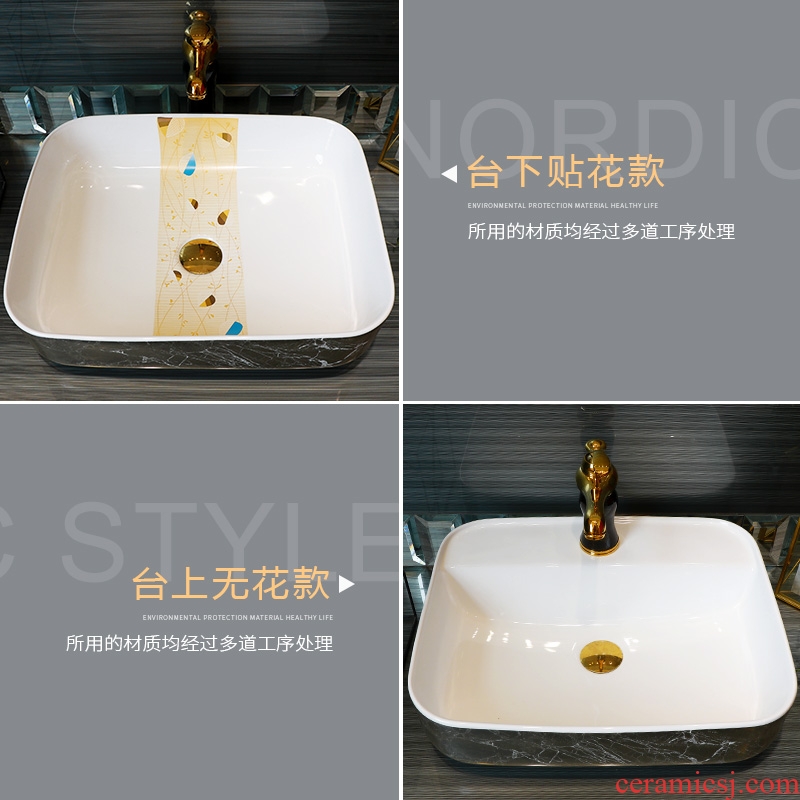 The stage basin sink ceramic home for wash face basin bathroom sink northern art rectangular basin