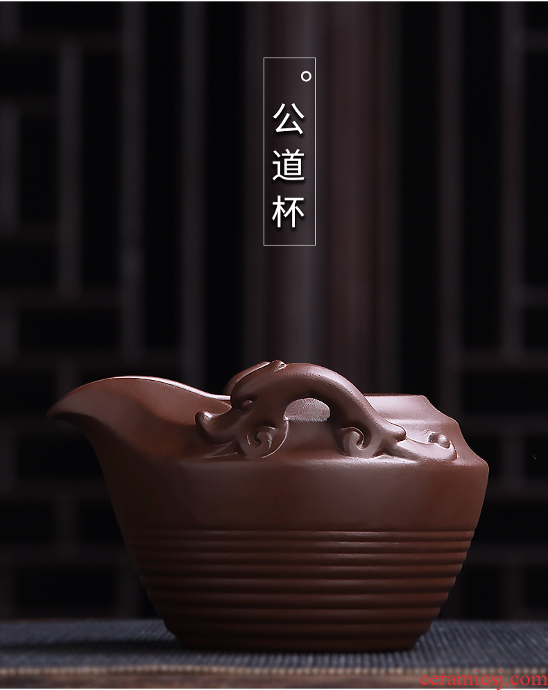 HaoFeng purple sand tea set automatically suit creative household lazy people make tea ware ceramic teapot kung fu tea cups