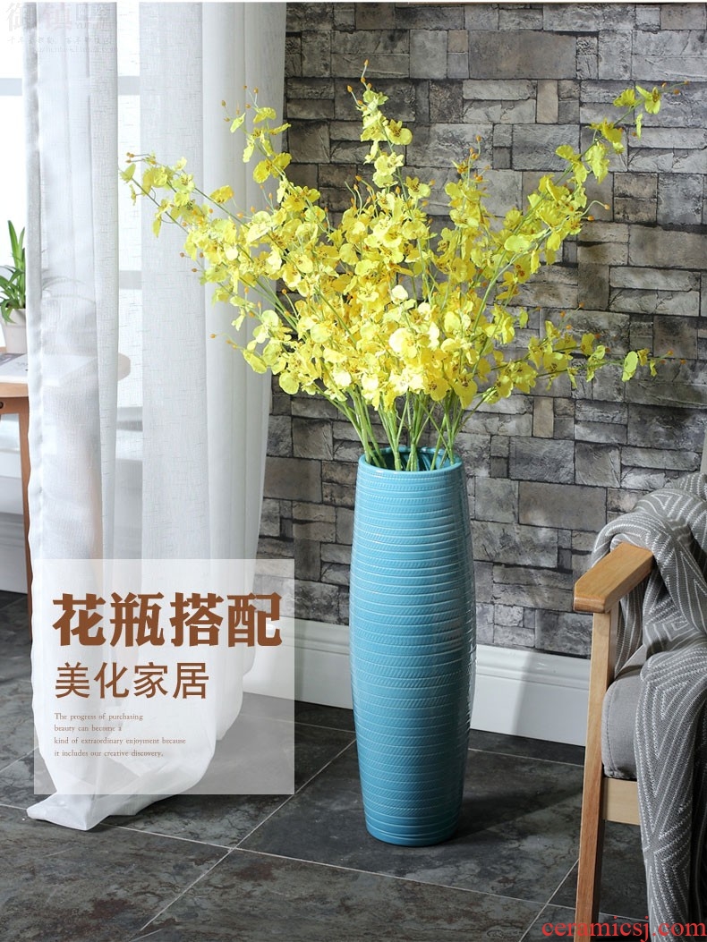 Jingdezhen ceramics hand - made large vases, Chinese style hotel lobby hall decorations furnishing articles business gifts - 596333797885