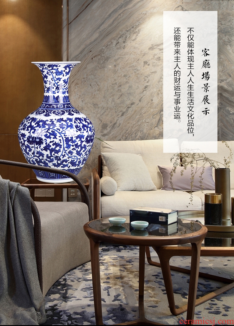 Jingdezhen ceramics China red high sitting room of large vases, large TV ark villa decorations furnishing articles - 600316827946