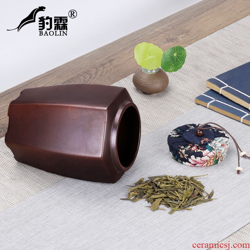 Leopard lam, ceramic creative caddy fixings firewood seal pot small tea boxes mini storage tank to customize LOGO