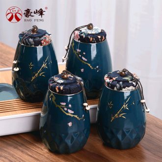 HaoFeng caddy fixings ceramic tea set suit household seal tank storage tanks tieguanyin store receives puer tea pot