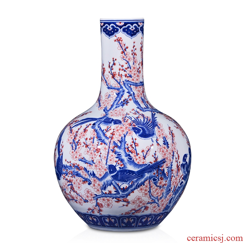 Jingdezhen ceramics antique table dry flower flower arranging new Chinese style household, the sitting room porch decoration vase furnishing articles