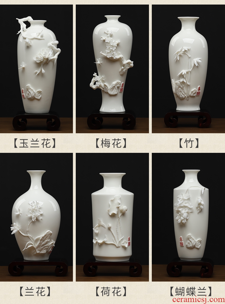 Oriental home furnishing articles new Chinese flower arranging porcelain clay ceramic vase living room TV cabinet rich ancient frame ornaments
