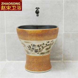 Nordic retro ceramic conjoined balcony mop pool square mop pool household mop basin sink outdoor toilet