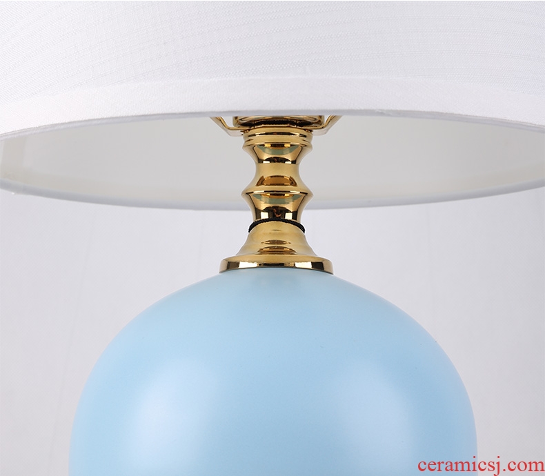 Light luxury american-style lamp decoration ceramics art design and contemporary and contracted copper whole sitting room the bedroom of the head of a bed sitting room lamps and lanterns