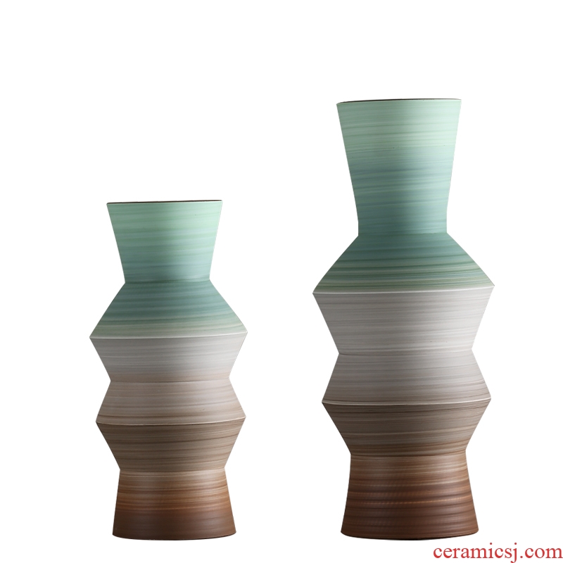 BEST WEST designer ceramic vase furnishing articles model villa living room decoration flower arranging, light decoration key-2 luxury