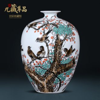 Cixin qiu - yun hand-painted enamel vase of jingdezhen ceramics new Chinese style living room TV cabinet rich ancient frame decorative furnishing articles