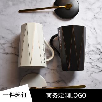 Northern wind restoring ancient ways is contracted couples mark cup with cover teaspoons of ceramic cup cup men's custom LOGO lettering gift