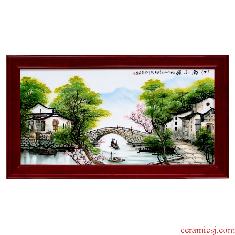 Jingdezhen porcelain plate Chinese style living room lucky framed and hang a picture hand-painted famille rose porcelain hanging screen porch corridor murals
