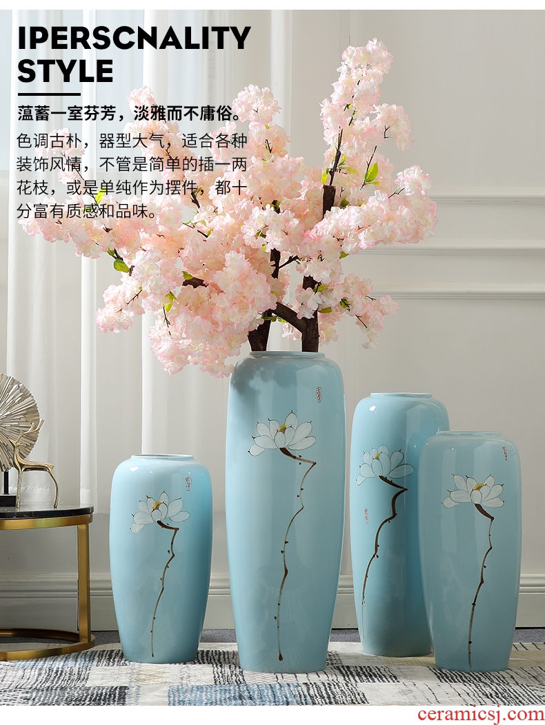 Chinese red Jin Fu porcelain of jingdezhen ceramic vase of large festive wedding sitting room big furnishing articles 1.2 2 m - 597882202842
