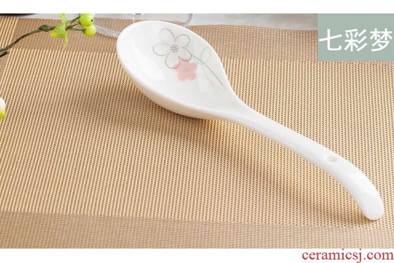 Buy one get one free jingdezhen household ceramics big spoon ladle soup ladle long handle large ipads porcelain spoon