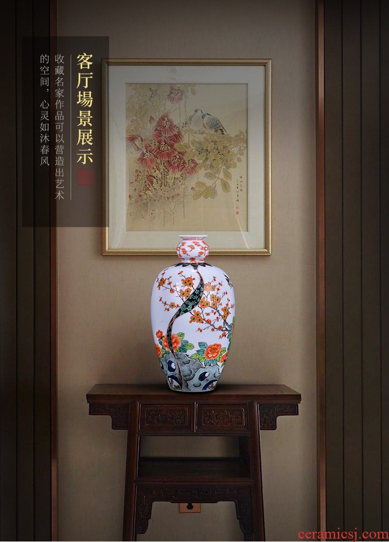 Jingdezhen ceramic color hand - made ancient vase decoration of new Chinese style household decorates sitting room study collect flower arranging furnishing articles