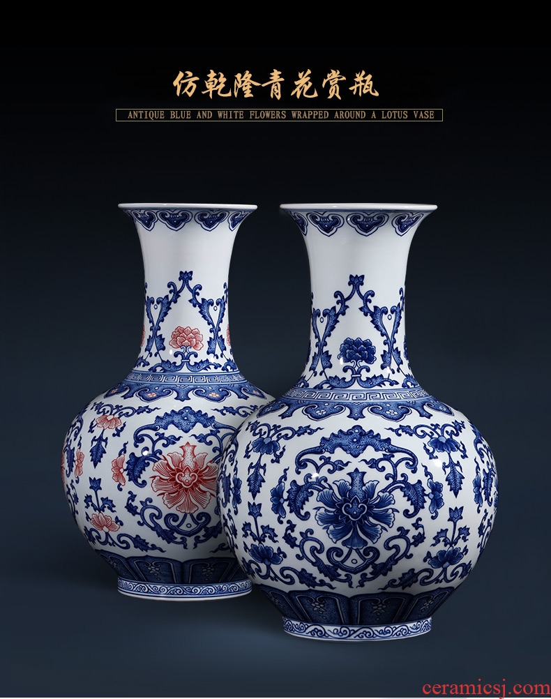 American ceramic floor furnishing articles sitting room put big vase vase Europe type restoring ancient ways of new Chinese style household adornment art - 600013794107