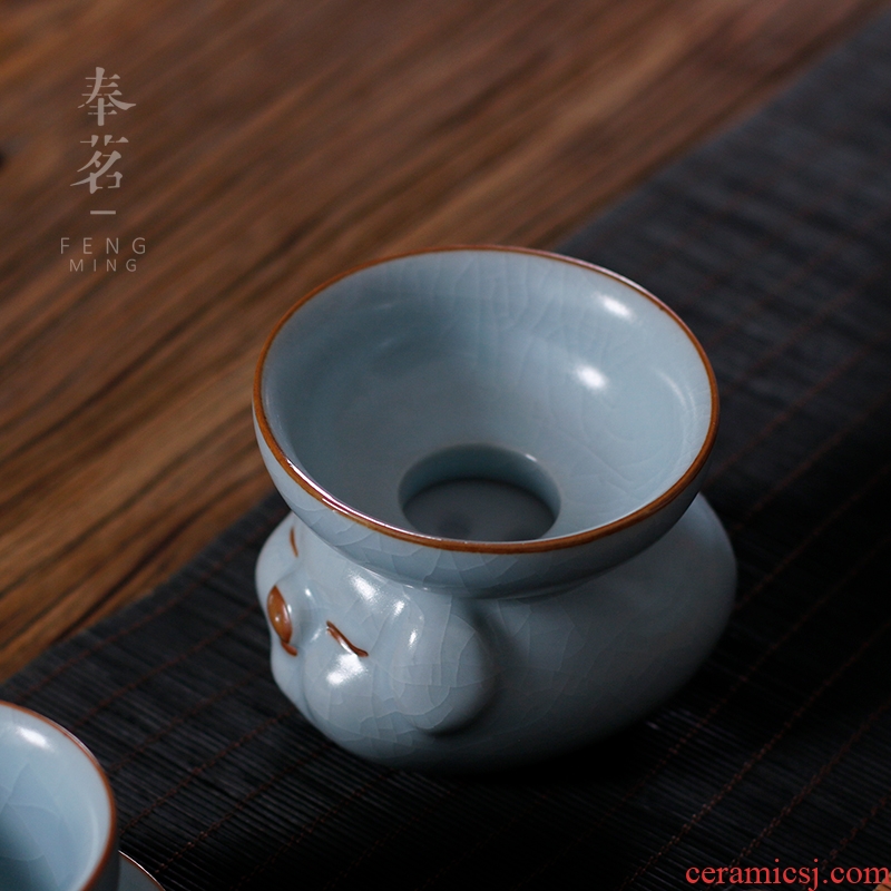 Serve tea your up) tea filters filter filter creative pig base kung fu tea set ceramic tea accessories