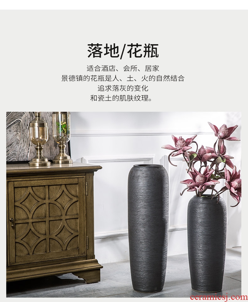 Jingdezhen ceramics 1 meters above the landing of blue and white porcelain vase sitting room hotel decoration furnishing articles - 594907874803