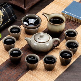 Ronkin Japanese ceramics kung fu tea set suit household contracted up teapot teacup I sitting room tea
