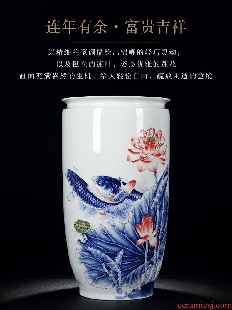 Chinese vase floral inserted dried flower implement hotel villa large landing, the sitting room porch household ceramics restoring ancient ways furnishing articles - 598512318798