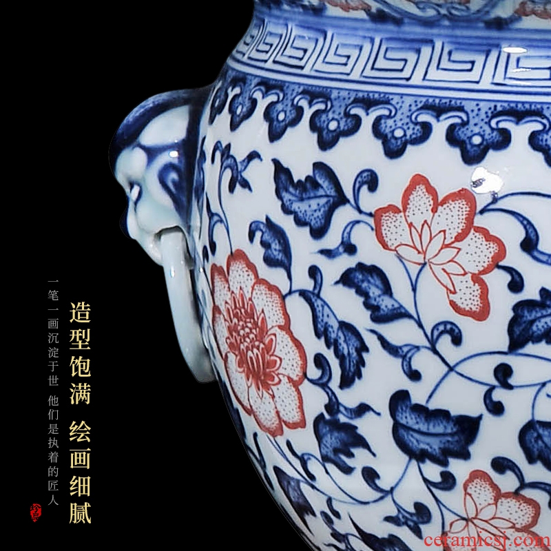 Jingdezhen ceramics cornucopia dragon cylinder writing brush washer water to wash the new Chinese style with the sitting room aquarium decorations furnishing articles